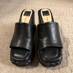 Dolce Vita Black Leather Clogs